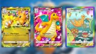 All variants of Dragonite ex from Eevee Grove as seen in the game (Image via The Pokemon Company)